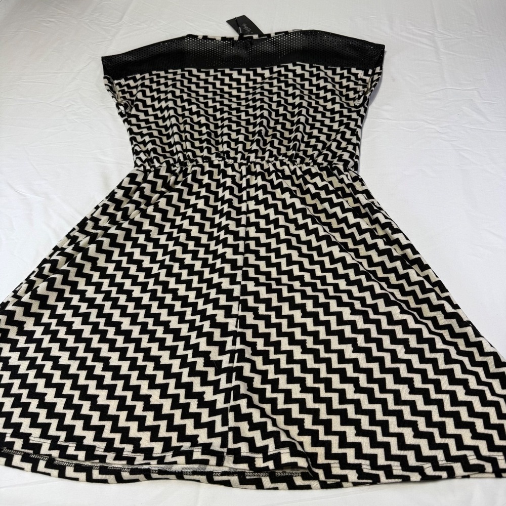 NWT Rhapsody Black‎  Chevron Cocktail Dress Evening Dressy Women's Size Large - Picture 3 of 6